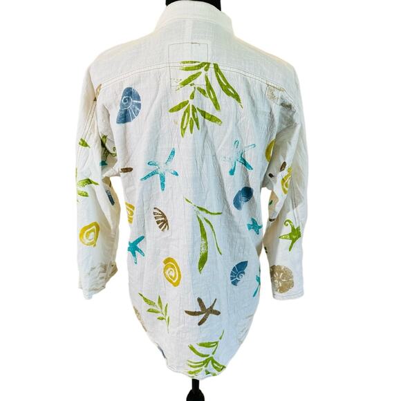 Produce Company 100% Cotton Coastal White Summer Shirt Lightweight Top S - Picture 2 of 9
